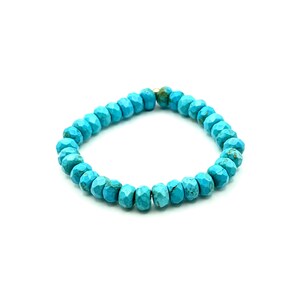 Brizo Bracelet- Turquoise Bracelet Healing Stone Bracelet 8mm,6.25” to 7” Adjustable Minimalist Jewelry turquoise blue Gemstone Bracelet