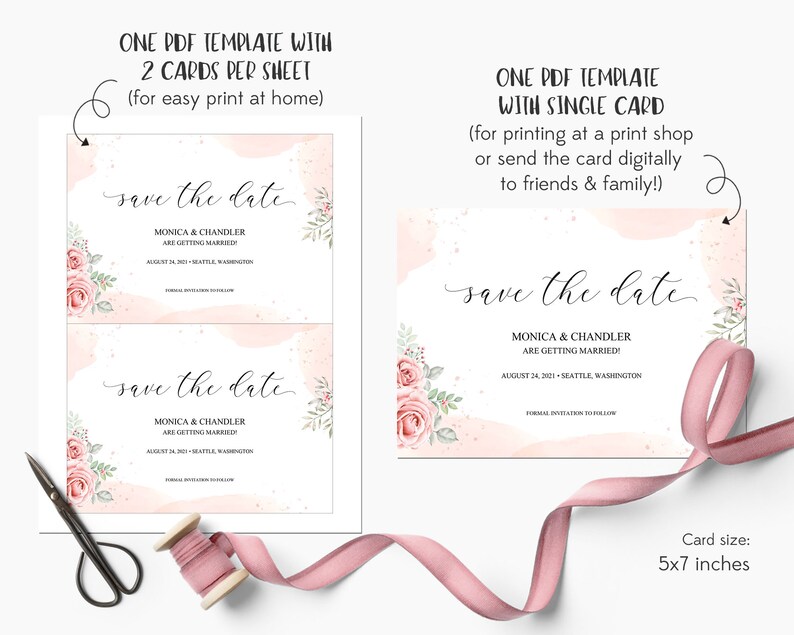 Wedding printables Floral Save the date 