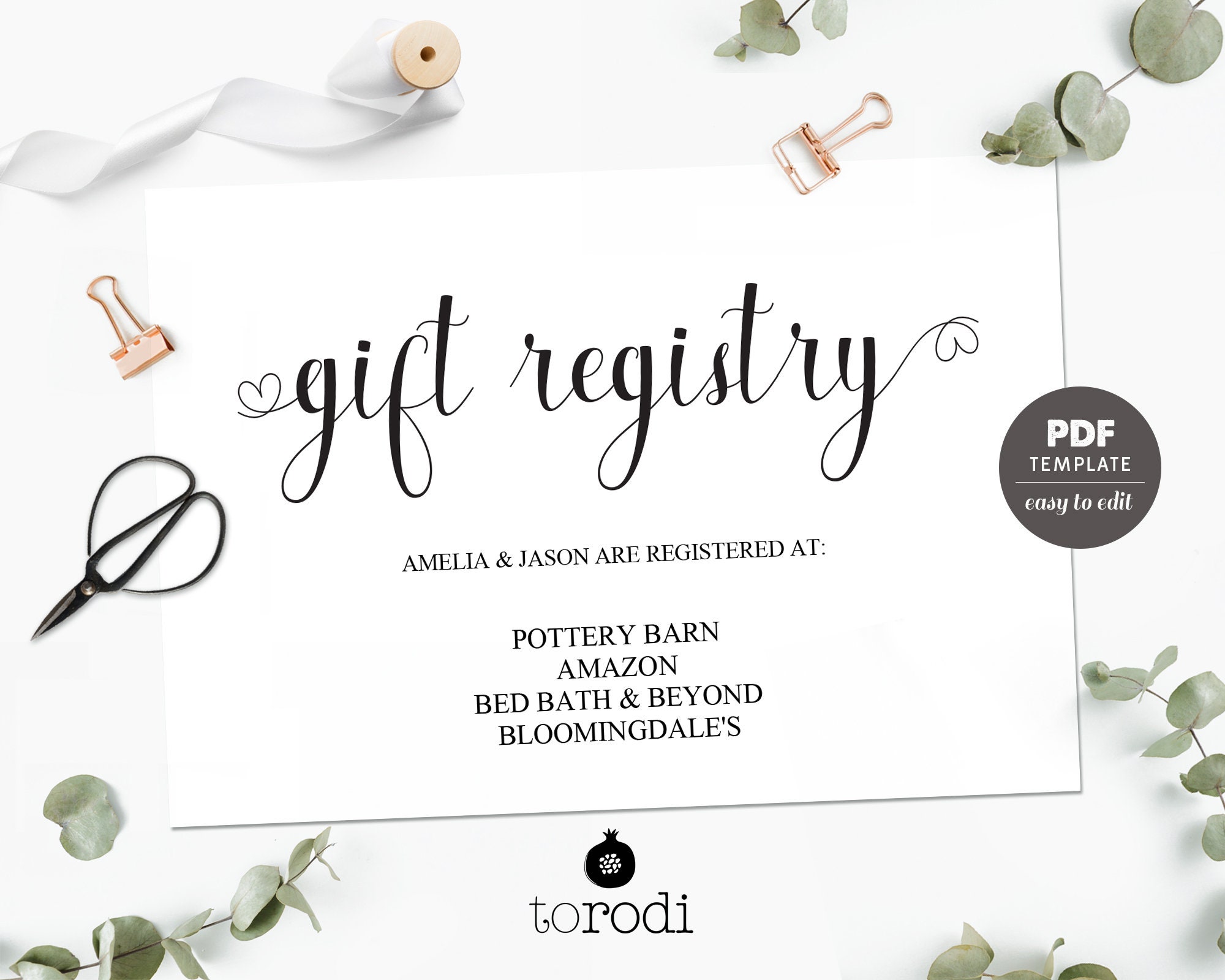 Gift Registry Card Template. Wedding Registry Card. Registry Etsy Gift Registry Card Template. Wedding Registry Card. Registry Etsy