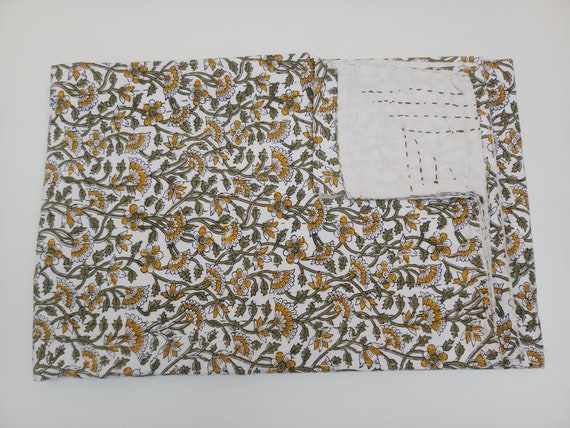Bedding Quilt Bed Cover Quilt christmas tree Cotton Throw Bedding Throw Handmade Quilt Throw Blanket Kantha Quilt Gift her Cotton