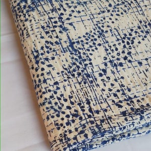 Blue Print Kantha Quilt Indian Kantha quilt kantha quilt Queen block print quilted bedspread Indian kantha Quilt Blue Queen Size Kantha Quil