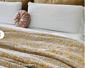 Kantha Quilt Yellow quilt kantha quilt twin kantha quilt queen handmade kantha quilt vintage kantha quilt baby kantha kantha quilt hand