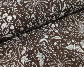 Edredón Kantha marrón chocolate Edredón Kantha Queen con estampado de bloques Edredón kantha indio acolchado Edredón King Colcha kantha india Bloque indio hecho a mano