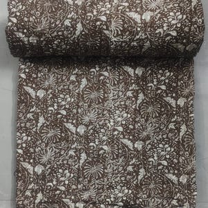 Kantha Quilt Brun Handblock Kantha Quilt bomull handgjord filt Kantha sängöverkast indiskt sängkläder överkast twin/singel storlek vintage Twin Pattern 6