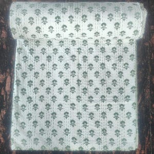 Kantha Quilt Brun Handblock Kantha Quilt bomull handgjord filt Kantha sängöverkast indiskt sängkläder överkast twin/singel storlek vintage Twin Pattern 2