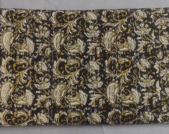 New Handblock Print Indian Kantha Quilt Polka Dot Kantha Quilt Black Base White Dot Kantha Quilt Kantha Bedcover Throw Cotton Blanket Gudari