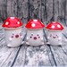 Large mushroom boy canister & sets. Handmade ceramic jar. Cute toadstool pot w/ lid for salt. pepper, spices, tea leaves. Cottagecore decor 