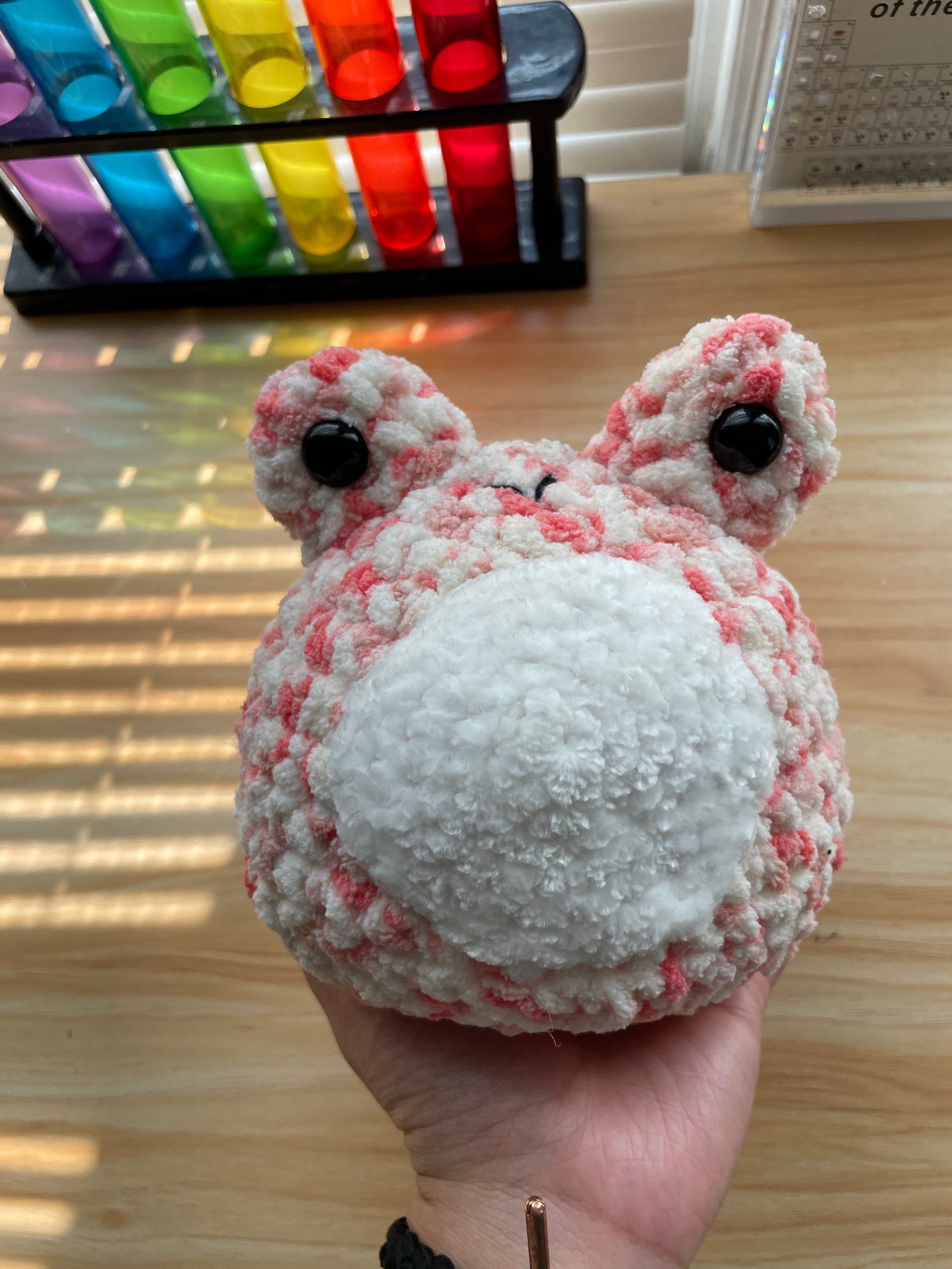 Strawberry Frog Crocheted Amigurumi Plushie - Thumbnail 2