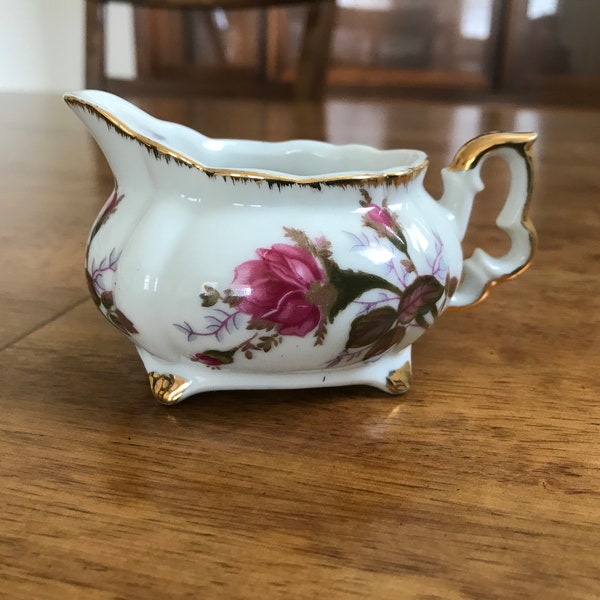 Moss Rose Painted Porcelain Creamer from Original Napco China