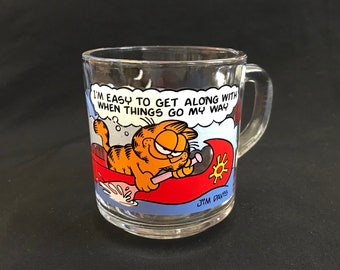 Garfield and Odie 1978 Glass Cup/Mug Made by Anchor Hocking for McDonald’s