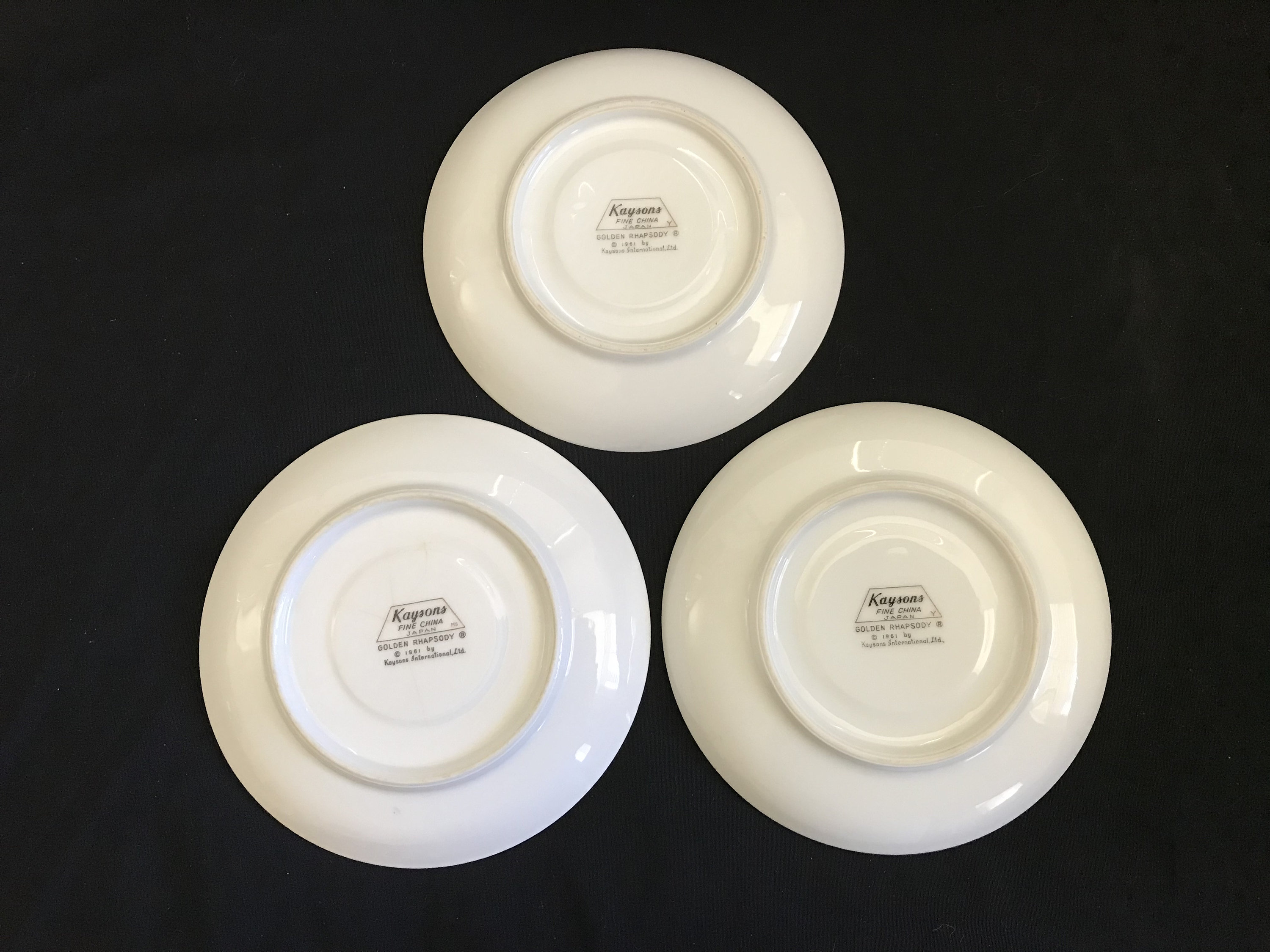 Three Kaysons Fine China Golden Rhapsody Saucer Plates Etsy