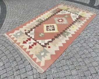 Minimal Kilim Rug Vintage Kilim Handmade Kilim Rug Vintage Nomadic Kilim Rug 3/'7x3/'10 Ethnic Tribal Kilim Rug Turkish Tribal Kilim Rug