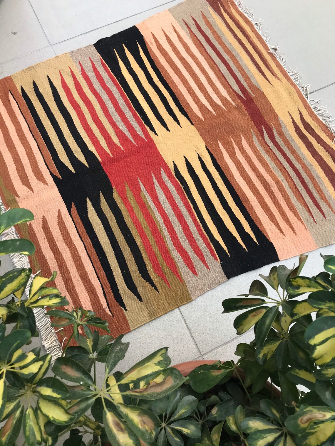 Seltene türkische kleine Kelim Teppich Tribal Sofreh Kilim ...