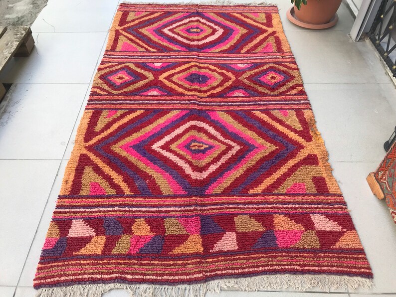 Turkish Tulu Kilim rug Tulu Rug Long Pile Colorful | Etsy