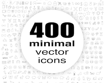 400 icone vettoriali moderne minimaliste DOWNLOAD IMMEDIATO Png, Pdf, Ai