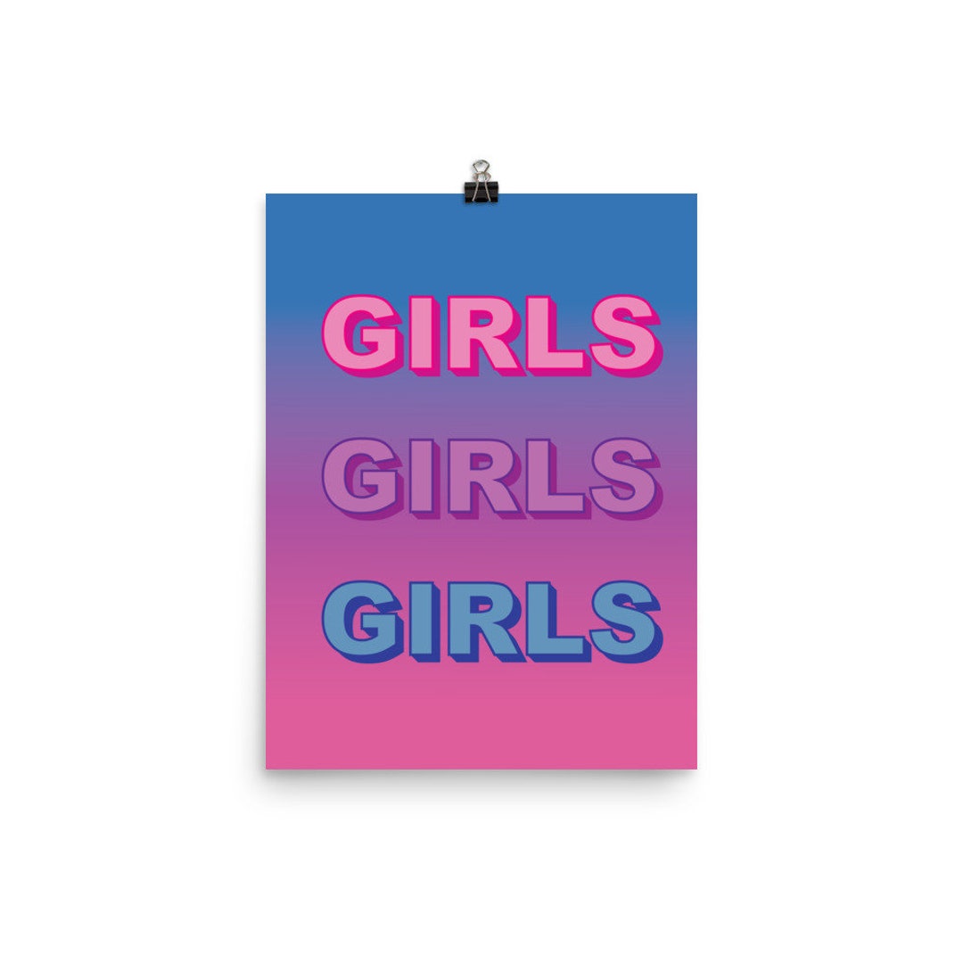 Bi Girls Poster Bi Pride Poster Bi Pride Print Bi Art Etsy