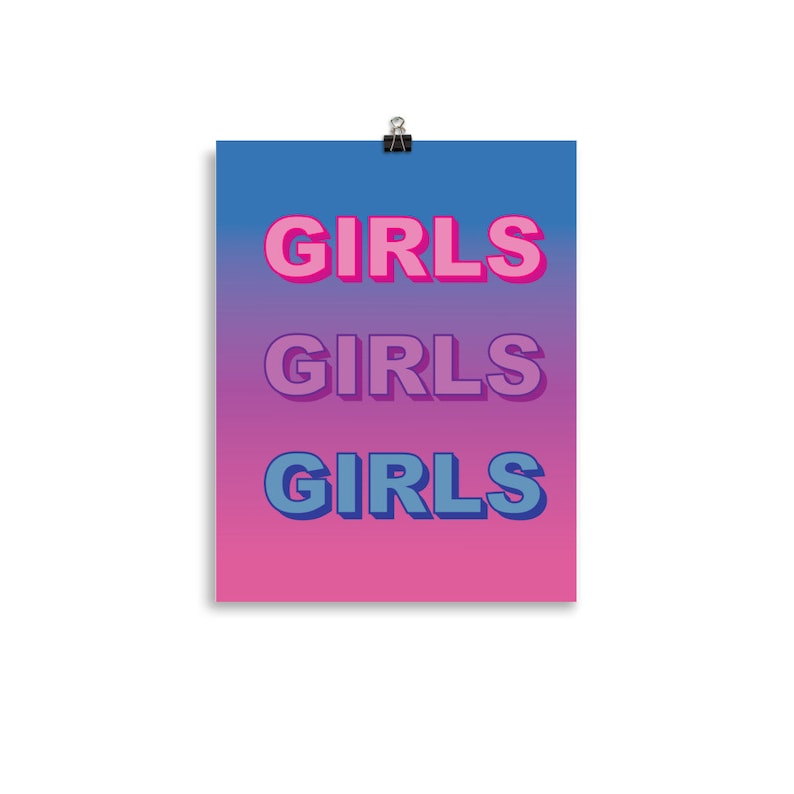 Bi Girls Poster- Bi Pride Poster, Bi Pride Print, Bi Art, Queer Art, Bi ...