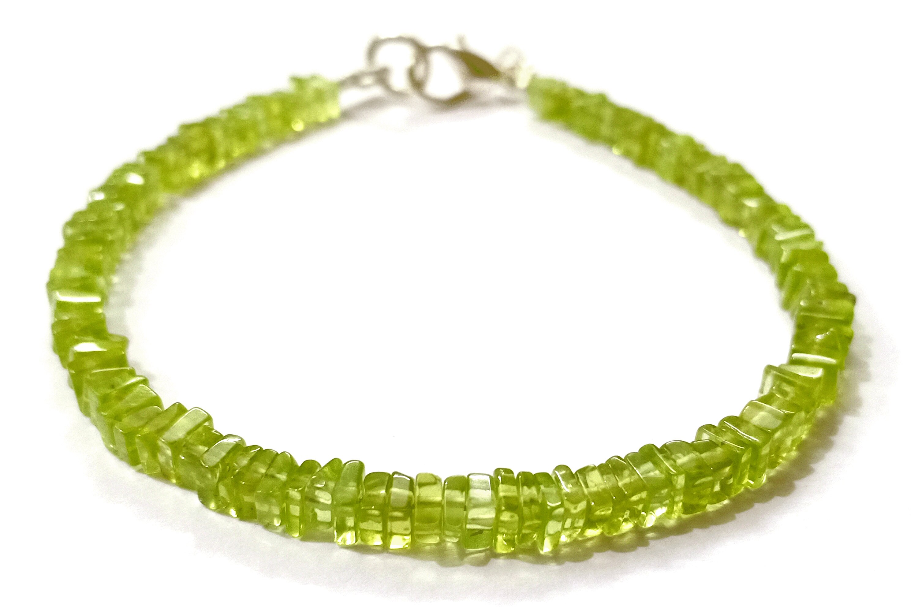 AAA Natural Green Peridot Micro Faceted 3mm Cube Dice Square Beads