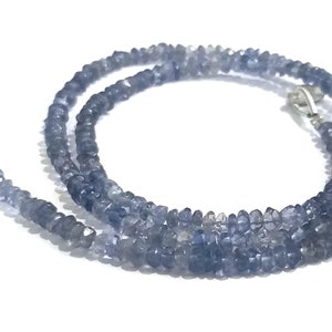 Iolite Beads Necklace, Natural Iolite Necklace, Iolite Gemstone 3-4 mm Rondelle Faceted Beads, Iolite Jewelry Necklace