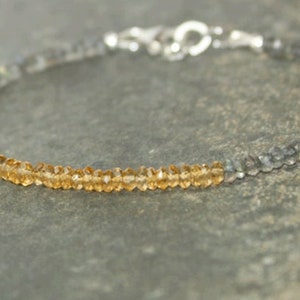 Bracelet Citrine And Labradorite Bracelet, Citrine , Labradorite Bracelet, Jewelry Citrine, Dainty Beaded Genuine Gemstone Jewelry Bracelet