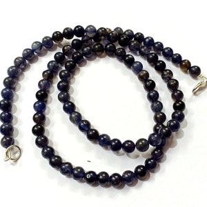 Natural Iolite Gemstone Beads Necklace | Blue Iolite Smooth Rondelle 6mm Beads Necklace | Iolite Beaded Jewelry Necklace | Gift for her