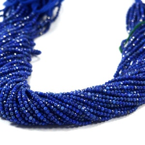 Lapis Lazuli Perles, Lapis Lazuli Naturel 2mm Rondelle Perles Facettées, Bijoux Fabrication Perles, Lapis Lazuli Bijoux Perles 12.5 pouces 5-10 Strand