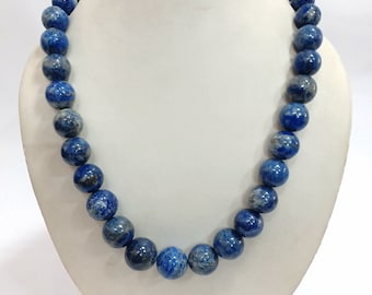 AAA Natural Lapis lazuli Necklace, Blue Lapis lazuli 11-18mm Beads Necklace, Lapis Smooth Beaded Necklace, Lapis Lazuli Jewelry Necklace