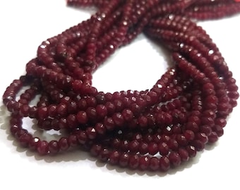 Perlina Di Pietra Preziosa Rotonda Sfaccettata Di Giada Rubino - Foto 9