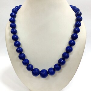 Top Grade Quality Lapis lazuli Necklace, Natural Lapis 9-20mm Beads Necklace, Lapis Smooth Beaded Necklace, Lapis Lazuli Jewelry Necklace