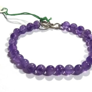 Natural Amethyst Bracelet,Purple Amethyst Crystal Beads Bracelet Jewelry, Anxiety Stress Relief Gift for Women,AAA Quality Amethyst Bracelet