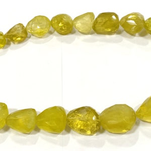 Natural Lemon Quartz Necklace, Lemon Faceted Tumble Necklace, AAA Semi Precious Gemstone, Transparent Lemon Quartz Necklace Gift For Her