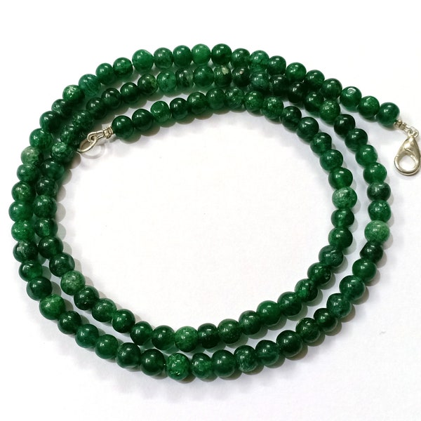 Natural Green Aventurine Beads Necklace | Aventurine Plain Handmade Rondelle 4mm Beads Necklace | Aventurine Beaded Jewelry Necklace