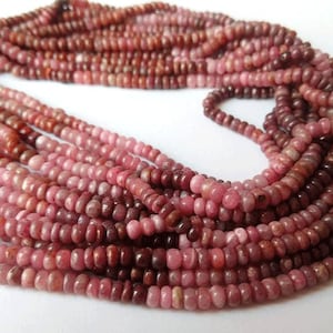 Natural Ruby Beads, Ruby Rondelle Smooth Beads, 4-5mm Beads, Jewelry Making Beads, Ruby Smooth Loose Beads, Ruby Jewelry Beads 13&quot; Strand