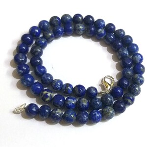 AAA Lapis Lazuli Beads Necklace, Natural Lapis Lazuli 10-12mm Jewelry Necklace, Blue Lapis Lazuli Smooth Rondelle Beaded Jewelry Necklace