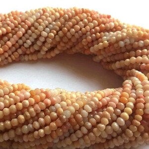 Pink Opal Beads, Opal Rondelle Faceted Beads 3-4mm, Natural Opal Jewelry Making Beads, Pink Opal Beads 12.5&quot; Strand