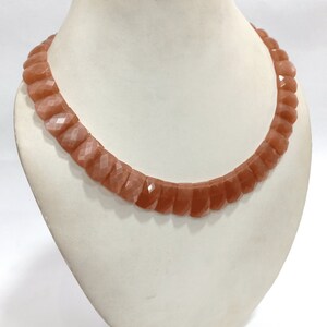 Natural Sunstone Gemstone Necklace, Choker Sunstone Beaded Necklace , Superb Fancy  Shape Sunstone, Handmade Sunstone Choker Necklace
