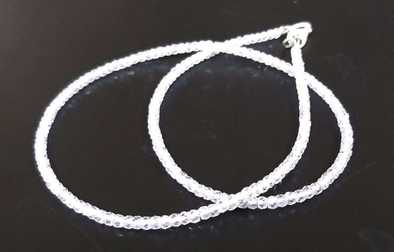 White Zircon Beads White Zircon Jewelry Necklace White Cubic Necklace Finest 3-4mm WHITE ZIRCON NECKLACE Zircon Jewelry Necklace