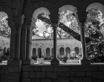 Oud Spaans klooster Noord Miami Beach Florida III Zwart-wit Foto Reizen Foto Digitale Foto