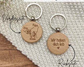 Schlüsselanhänger mit Namen, Schlüsselanhänger für Papa, Personalisierte Geschenke Papa, Schlüsselanhänger zum Vatertag, Bester Papa, Vater