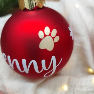 Weihnachtskugel mit Namen, Christbaumkugel aus Glas, Mitarbeiter Geschenke zu Weihnachten