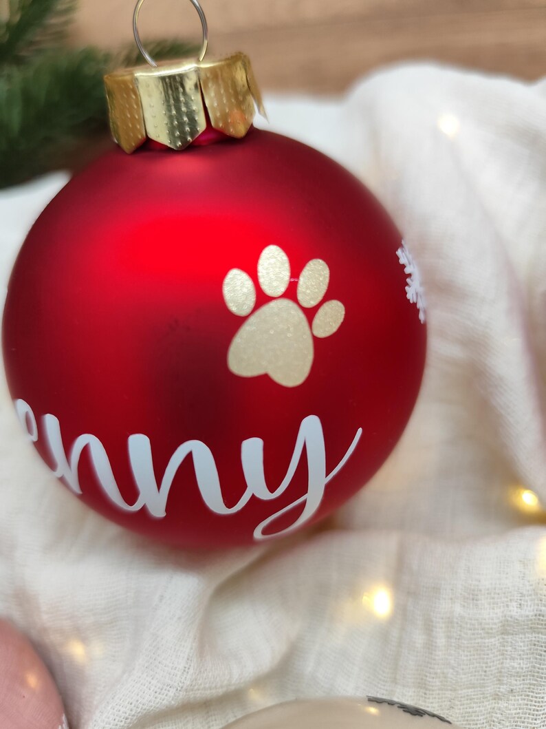 Weihnachtskugel mit Namen, Christbaumkugel aus Glas, Mitarbeiter Geschenke zu Weihnachten