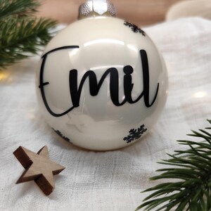 Weihnachtskugel mit Namen, Christbaumkugel aus Glas, Mitarbeiter Geschenke zu Weihnachten