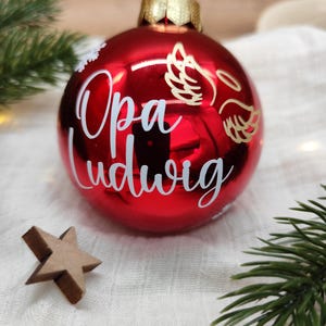 Weihnachtskugel mit Namen, Christbaumkugel aus Glas, Mitarbeiter Geschenke zu Weihnachten