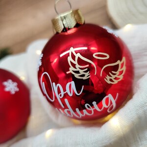 Weihnachtskugel mit Namen, Christbaumkugel aus Glas, Mitarbeiter Geschenke zu Weihnachten