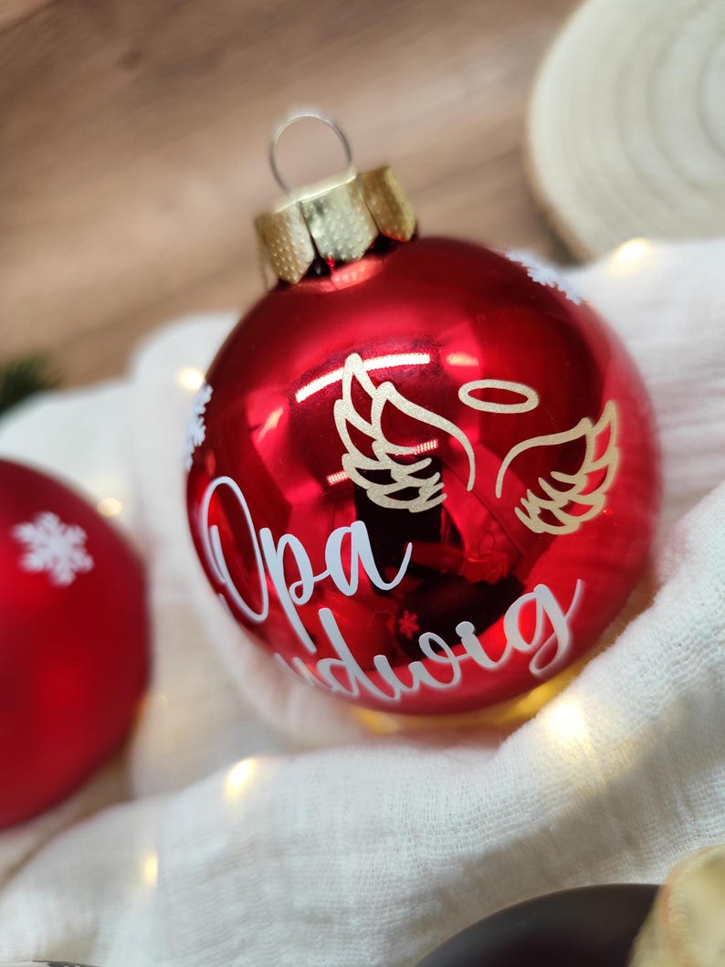 Weihnachtskugel mit Namen, Christbaumkugel aus Glas, Mitarbeiter Geschenke zu Weihnachten