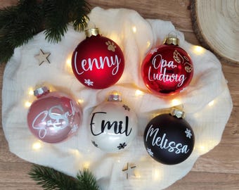 Weihnachtskugel mit Namen, Christbaumkugel aus Glas, Mitarbeiter Geschenke zu Weihnachten, namens weihnachtskugeln, gastgeschenk weihnachten