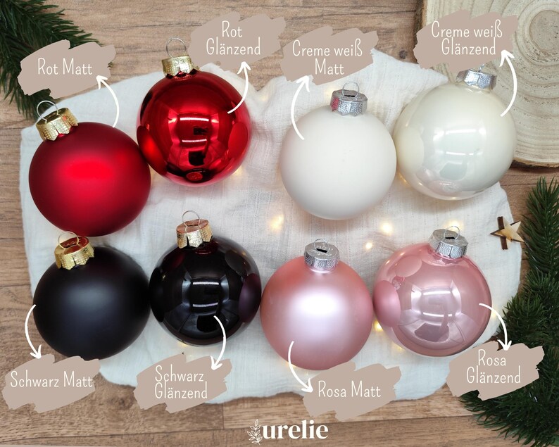 Weihnachtskugel mit Namen, Christbaumkugel aus Glas, Mitarbeiter Geschenke zu Weihnachten