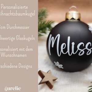 Weihnachtskugel mit Namen, Christbaumkugel aus Glas, Mitarbeiter Geschenke zu Weihnachten