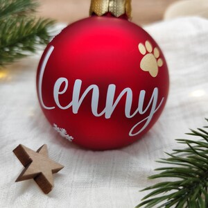 Weihnachtskugel mit Namen, Christbaumkugel aus Glas, Mitarbeiter Geschenke zu Weihnachten