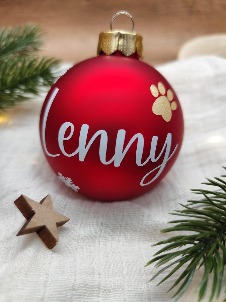 Weihnachtskugel mit Namen, Christbaumkugel aus Glas, Mitarbeiter Geschenke zu Weihnachten